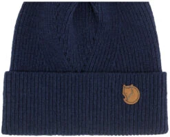 Fjallraven Directional Rib Beanie -Skimateriaal Promotie Winkel fjallraven directional rib beanie dark navy 3