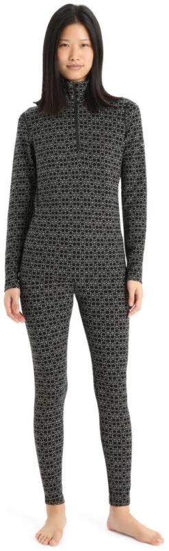 Icebreaker 250 Vertex Long Sleeve Half Zip Alpine Geo Women's -Skimateriaal Promotie Winkel icebreaker 250 vertex long sleeve half zip alpine geo women midnight navy snow carbon 1 1